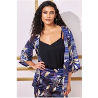 Printed Satin Kimono