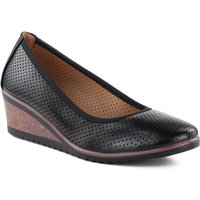 Women's openwork wedge pumps, black Vinceza 58629