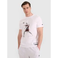 Men's regular t-shirt with volleyball print 4F 4FRAW25TTSHM3237-10S