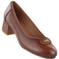 Women's pumps, brown block heels, Potocki SZ12788