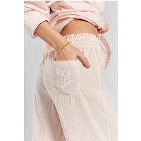 Chicory striped woven-cotton pyjama trousers - Dawnlight Coral