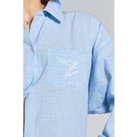 Yew striped ethical-cotton pyjama shirt - Mountain Blue