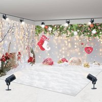 Aperturee Snowy Light Bokeh Christmas Vibe Room Set Backdrop | Christmas Backgrounds Fireplace | Winter Wonderland Backdrop | Christmas Photo Backdrop
