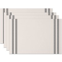 Aperturee Modern Black and White Stripe Set of 4 Placemats, Minimalist Washable Table Mats for Kitchen Dining Decor, 14x12in (WxH)