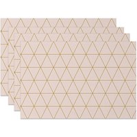 Aperturee Modern Gray and Pink Rhombus Dining Set of 4 Placemats, for Contemporary Geometric Kitchen Table Decor, 14x12in (WxH)