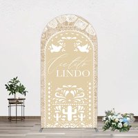 Aperturee Mexican Beige Cielito Lindo Birthday Arch Backdrop, 1.6 x 4 ft (0.5 x 1.2 m), 98.18 USD, arch backdrop kit, CJGD8N90-AJ