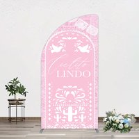Aperturee Mexican Pink Cielito Lindo Birthday Half Moon Arch Backdrop, 1.6 x 4 ft (0.5 x 1.2 m), 98.18 USD, arch backdrop kit, CJGD8N91YL-AJ