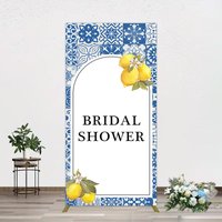 Aperturee Mediterranean Lemon Bridal Shower Party Rectangle Backdrop, 1.6 x 4 ft (0.5 x 1.2 m), 98.18 USD, arch backdrop kit, CJGD9N06CF-AJ