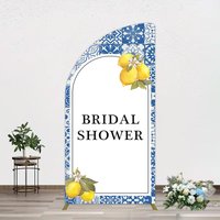 Aperturee Mediterranean Lemon Bridal Shower Party Half Moon Arch Backdrop, 1.6 x 4 ft (0.5 x 1.2 m), 98.18 USD, arch backdrop kit, CJGD9N06YL-AJ