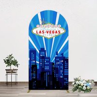 Aperturee Blue Rays Building City Las Vegas Casino Arch Backdrop, 1.6 x 4 ft (0.5 x 1.2 m), 98.18 USD, arch backdrop kit, CJGD9N46-AJ