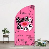 Aperturee Pink Mean Girls Burn Book Birthday Half Moon Arch Backdrop, 1.6 x 4 ft (0.5 x 1.2 m), 98.18 USD, arch backdrop kit, CJGD9N76YL-AJ