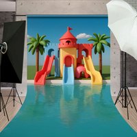 Aperturee Ai Cartoon Swimming Pool Summer Vibe Sweep Backdrop, 5 x 7 ft (1.5 x 2.1 m), 42 USD, sweep backdrops, CJSD9N64-D