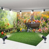 Aperturee Easter Room Set Backdrop 3D Spring Bunny Studio Background Prop