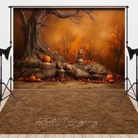 Aperturee Misty Forest Autumn Halloween Combo Set Backdrop, 7 x 5 ft / 7 x 5 ft, 97.4 USD, combo set backdrops, DCHD9K77-D, MATLRHD7K74-D