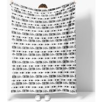 Aperturee Personalized Name Blanket for Baby Boy, Modern Boho with Arrows in Black and White, Custom Nursery Decor Gift