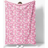 Aperturee Personalized Name Blanket for Girl, Custom Baby Blanket with Daisy, Pink Floral Nursery Decor Swaddle