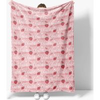 Aperturee Personalized Baby Blanket for Girl, Custom Pink Strawberry Fruit Pattern, Sweet Summer Nursery Decor