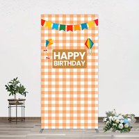 Aperturee Chessboard Pattern Kite Happy Birthday Rectangle Backdrop, 1.6 x 4 ft (0.5 x 1.2 m), 98.18 USD, arch backdrop kit, DMGD0Y76CF-AJ