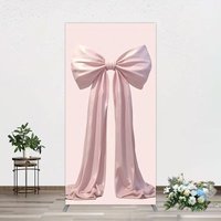 Aperturee Simple Sweet Dusty Pink Bow Birthday Rectangle Backdrop, 1.6 x 4 ft (0.5 x 1.2 m), 98.18 USD, arch backdrop kit, DMGD0Y77CF-AJ