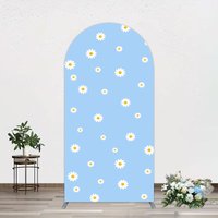 Aperturee Fresh Blue Spring Daisy Happy Birthday Arch Backdrop, 1.6 x 4 ft (0.5 x 1.2 m), 98.18 USD, arch backdrop kit, DMGD0Y84-AJ
