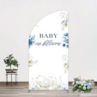 Aperturee Fresh Floral Bloom Boho Baby Shower Half Moon Arch Backdrop, 1.6 x 4 ft (0.5 x 1.2 m), 98.18 USD, arch backdrop kit, DMGD0Y93YL-AJ
