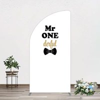 Aperturee White Black Bow Mr Onederful Birthday Half Moon Arch Backdrop, 1.6 x 4 ft (0.5 x 1.2 m), 98.18 USD, arch backdrop kit, DMGD0Y96YL-AJ