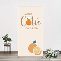 Aperturee Cutie On The Way Baby Shower Party Rectangle Backdrop, 1.6 x 4 ft (0.5 x 1.2 m), 98.18 USD, arch backdrop kit, DMGD1Y03CF-AJ
