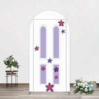 Aperturee Purple Floral Decor Door Birthday Arch Backdrop, 1.6x4ft (50x120cm), 98.18 USD, arch backdrop kit, DMGD1Y09-AJ