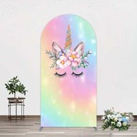 Aperturee Unicorn Rainbow Girls Birthday Arch Backdrop, 1.6x4ft (50x120cm), 98.18 USD, arch backdrop kit, DMGD1Y19-AJ