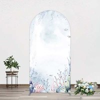 Aperturee Under Sea Coral Birthday Party Arch Backdrop, 1.6x4ft (50x120cm), 98.18 USD, arch backdrop kit, DMGD1Y20-AJ