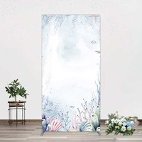 Aperturee Under Sea Coral Birthday Party Rectangle Backdrop, 1.6x4ft (50x120cm), 98.18 USD, arch backdrop kit, DMGD1Y20CF-AJ