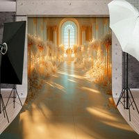 Aperturee Church Flowers Road Sweet Wedding Sweep Backdrop, 5 x 7 ft (1.5 x 2.1 m), 42 USD, sweep backdrops, DMSD0Y51-D