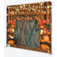 Aperturee Autumn Barn Door Tension Fabric Backdrop Rustic Studio Prop