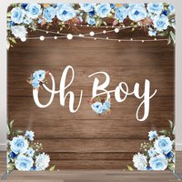 Aperturee Floral Wooden Baby Shower Square Tension Backdrop, 6 x 6 ft (1.8 x 1.8 m), 111 USD, square double-sided backdrops, DSAH0A993-F
