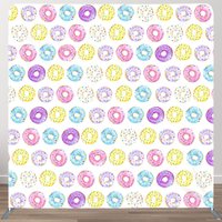 Aperturee Colorful Watercolor Donuts Square Tension Backdrop, 6 x 6 ft (1.8 x 1.8 m), 111 USD, square double-sided backdrops, DSAH0B892-F