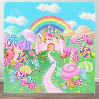 Aperturee Sweet Cartoon Candyland World Square Tension Backdrop, 6 x 6 ft (1.8 x 1.8 m), 111 USD, square double-sided backdrops, DSAH0D960-F