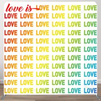 Aperturee Rainbow Gradient Love Is Love Pillow Cover Backdrop, 6 x 6 ft (1.8 x 1.8 m), 111 USD, square double-sided backdrops, DSAH0E555-F