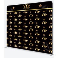 Aperturee VIP Tension Fabric Backdrop, Gold Crown Red Carpet Event Step and Repeat Studio