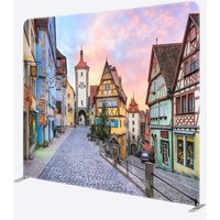 Aperturee Oktoberfest Tension Fabric Backdrop, German Village of Rothenburg Scenery, Autumn Festival Party Photo Prop, 6x6ft (WxH)