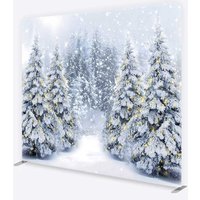 Aperturee Tension Fabric Backdrop Snowy Pine Forest Studio Prop