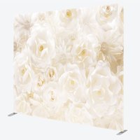 Aperturee White Paper Flower Tension Fabric Backdrop 3D Floral Wedding Decoration Elegant Rose Background Professional Studio