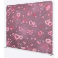 Aperturee Tension Fabric Backdrop Pink Neon Hearts Studio Background