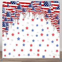 Aperturee American Flag Balloon Stars Square Tension Backdrop, 6 x 6 ft (1.8 x 1.8 m), 111 USD, square double-sided backdrops, DSHJ07048-F