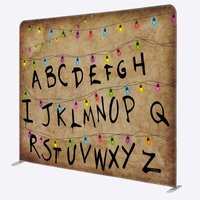 Aperturee Alphabet Lights Retro Double-Side Tension Backdrop, 6x6ft (WxH), 111 USD, square double-sided backdrops, DSHJ07915-F