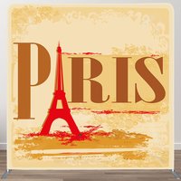 Aperturee Retro Yellow Eiffel Tower Paris Pillow Case Backdrop, 6 x 6 ft (1.8 x 1.8 m), 111 USD, square double-sided backdrops, DSJWHD2Q29-F