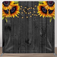 Aperturee Sunflower Grey Wooden Wedding Pillow Cover Backdrop, 6 x 6 ft (1.8 x 1.8 m), 111 USD, square double-sided backdrops, DSLH0C339-F