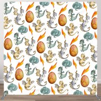 Aperturee Step And Repeat Dinosaurs Eggs Pillow Case Backdrop, 6 x 6 ft (1.8 x 1.8 m), 111 USD, square double-sided backdrops, DSLH0F300-F