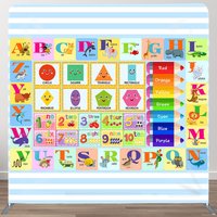 Aperturee Educational Colorful Alphabet Pillow Case Backdrop, 6X6FT(1.8X1.8M), 111 USD, square double-sided backdrops, DSLHF027A-F