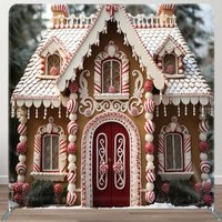 Aperturee Cute Dessert House Christmas Photo Booth Backdrop | Christmas Photoshoot Backgrounds | Diy Christmas Backdrop | Winter Wonderland Backdrop