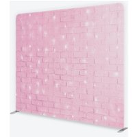 Aperturee Pink Brick Wall Fairy Lights Tension Fabric Backdrop, Professional Sweet Girl Studio Decor